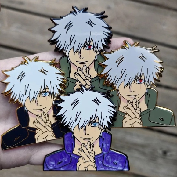 Kakashi gojo enamel pin anime Naruto jujutsu kaisen fan made - Picture 2 of 3